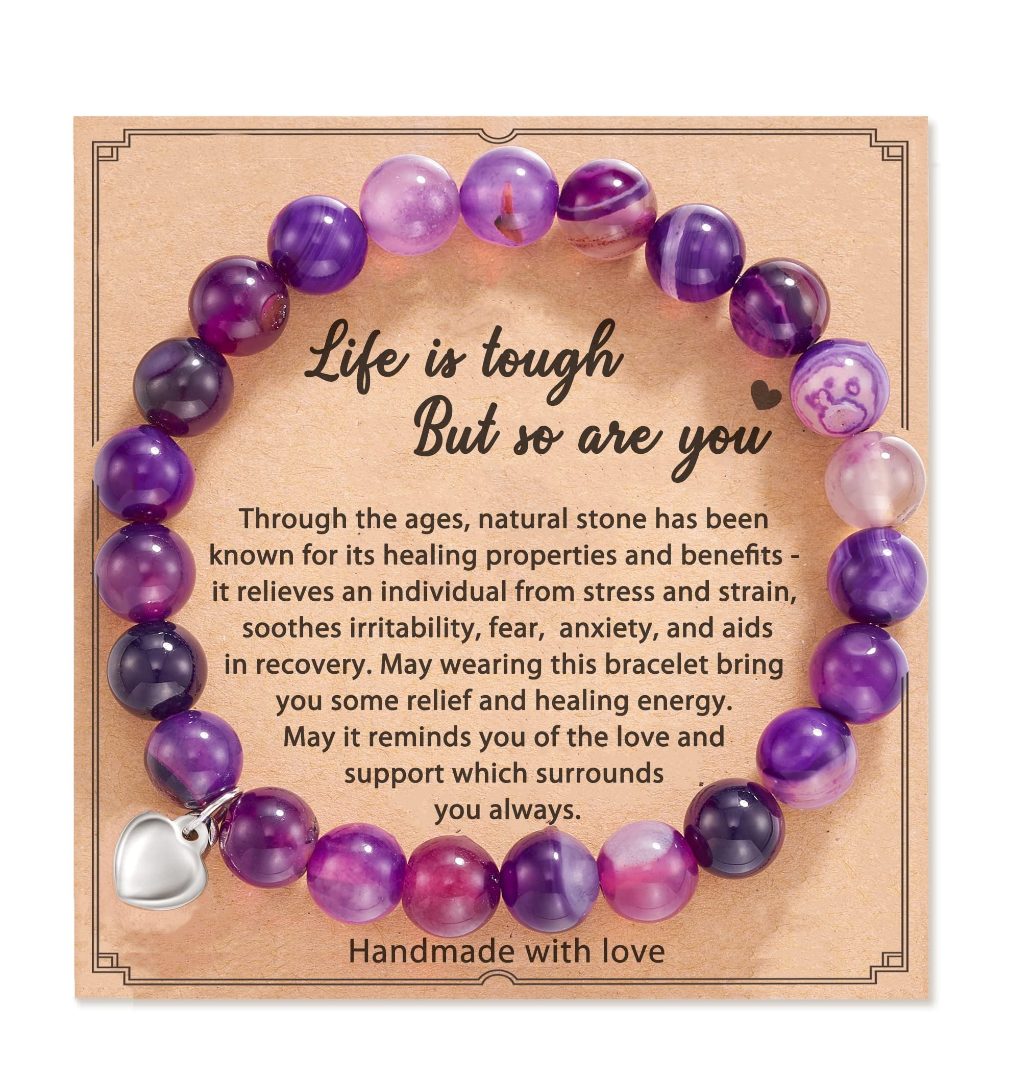 Handmade Purple Jasper Tree of Life Braided Bracelet