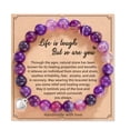 thumbnail image 1 of Get Well Soon Gifts, pulsera curativa de amatista de piedra natural para mujeres, hombres, adolescentes y niñas, 1 of 7