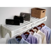 EZ Shelf 28"-50" Expandable Closet Shelf and Rod, White, 2 Brackets