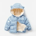 thumbnail image 2 of Zshosam Jackets for Teen Girls Baby Girls Long Down Coats Lightweight Outwear Winter Hooded Jackets Size 3T 4T,(Blue 3-4 Years), 2 of 3