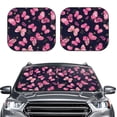 thumbnail image 2 of Goofa Girl Butterfly Pattern 2 Piece Car Windshield Sun Shade Foldable | Front Windshield Shade for Sun, Heat and UV Rays | Sunshade for Car Front Window-Small, 2 of 7