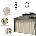 thumbnail image 6 of Pakunoda 10' X 12' Gazebo Universal Replacement Privacy 4-Panel Curtains, Waterproof Outdoor Curtains Cream Sidewall with Zipper for Patio Garden Backyard, Curtain Only, 6 of 8