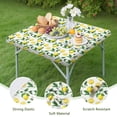 thumbnail image 4 of Yellow Lemon Fruit Slices White Pattern Square Fitted Tablecloth with Elastic Edge,Square Table Cover,Washable Elastic Table Cover for Home Kitchen Party Decor 36"x36", 4 of 6