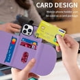 thumbnail image 3 of for iPhone 14 Pro Max Case with Card Holder and Strap for Women,Crossbody Lanyard,Stand Ring Kickstand,3 Credit Card Holder,Magnetic Clasp,and PU Leather Phone Wallet Casas 6.7 inch(Purple), 3 of 16
