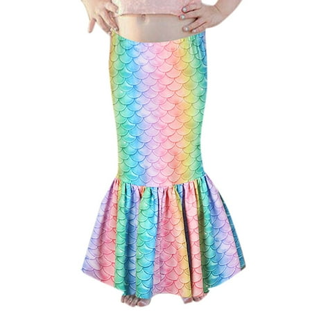 Kid's Girls Fish Scales Cosplay Mermaid Fancy Costume Party Fishtail