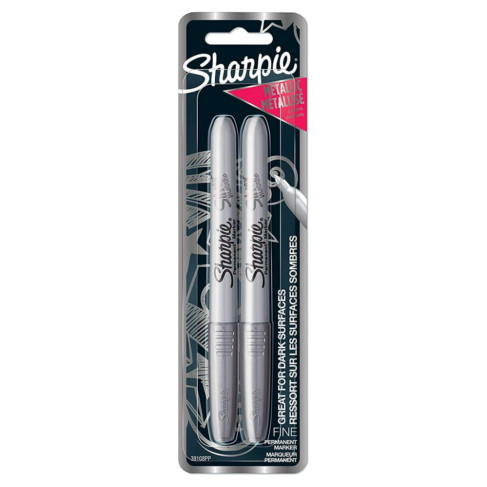 Sharpie 39108PP Fine Point Metallic Silver Permanent Marker, 1 Blister