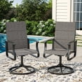 thumbnail image 2 of MRUAKA Patio Swivel Chairs Set of 2, Outdoor Dining Chairs Mid Back Padded All Weather Breathable Textilene Outdoor Swivel Chairs with Metal Rocking Frame for Lawn Garden Backyard Deck, Dark Gray, 2 of 8