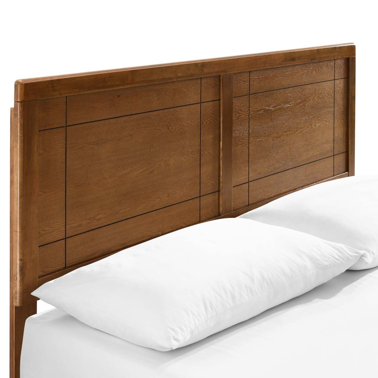 Modway Marlee King Wood Platform Bed With Angular Frame, Walnut