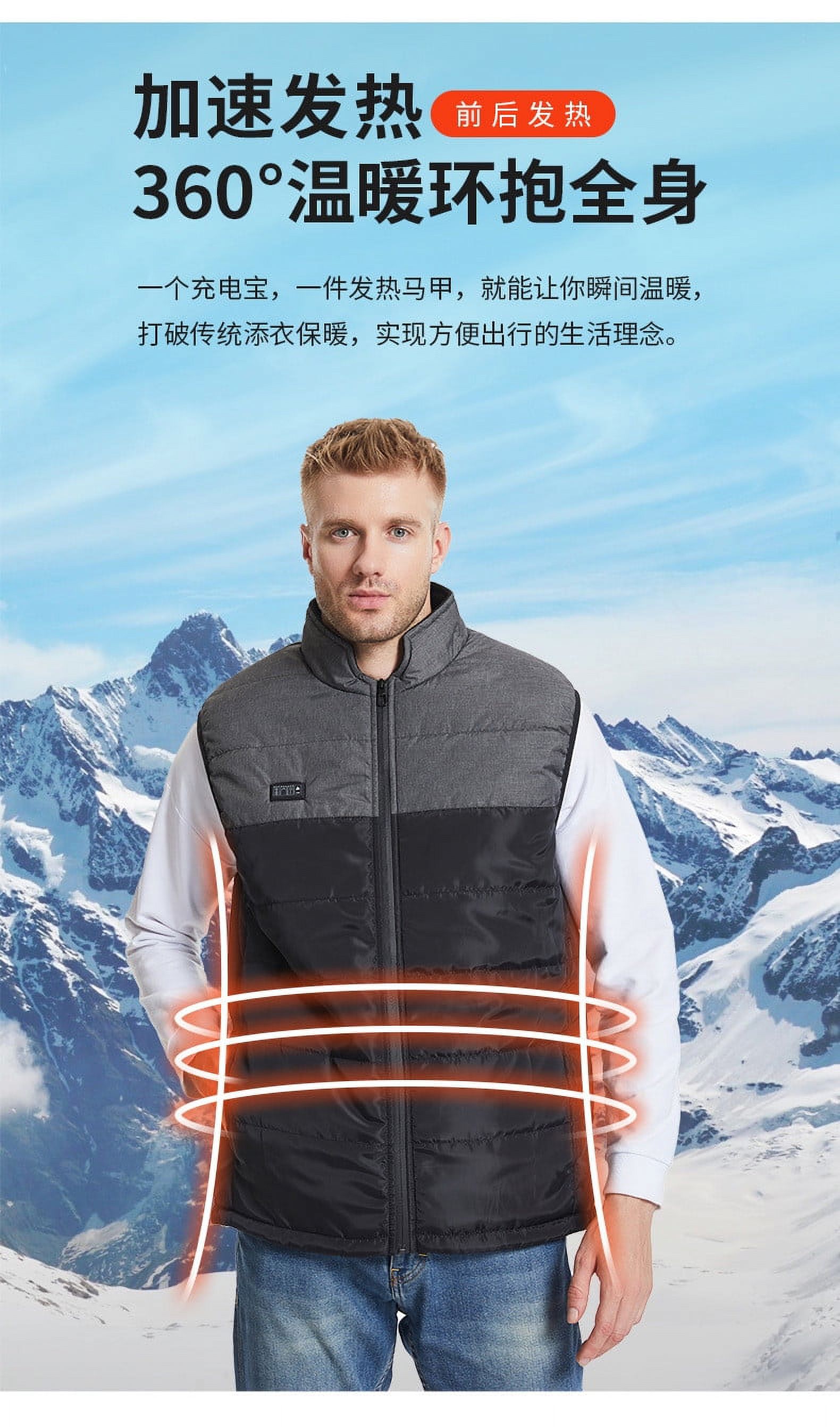 Gilet Chauffant Avec Batterie Incluse - 13 Zones De Chaleur - 3 Températures Réglables - Pour Hommes, Idéal Hiver Et Plein Air