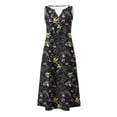 thumbnail image 5 of QIUOMBBP Womens Plus Size Maxi Dresses Sleeveless V Neck A Line Long Dress Loose Casual Summer Streetwear Sundress Multicolor XXXL, 5 of 6