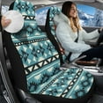 thumbnail image 3 of Uorisanigo Car Seat Cover Stylish Car Accessories Fluffy Fur Blue Aztec Nation Seat Covers 2-Pack Soft Seats Cushions, Coral Velvet Cloth, Universal for SUV Trucks Sedan, 3 of 7