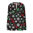 thumbnail image 4 of Christmas Clothes for Women 1/4 Zip Pullover Graphic Crewneck Sweatshirt Snowflakes Xmas Holiday Tops Loose (XL, Multicolor), 4 of 5