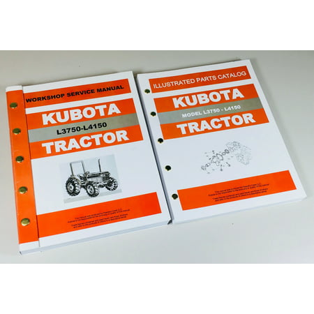 Kubota L3750 L4150 Dt Tractor Service Repair Manual Parts Catalog Shop Set