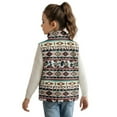 thumbnail image 2 of Uorisanigo Toddler Girls Boys Fleece Vest Jacket Puffy Kids Outwear Fuzzy Southwestern Aztec Tribal Full Zipper Vest Sleeveless Jacket with Pockets Fall Winter Outfits Clothes, 2 of 7