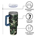 thumbnail image 4 of Camouflage 40oz Tumbler– Stainless Steel Insulated Tumbler with Handle and Straw, Large Capacity Travel Cup for Hot & Cold Drinks, 4 of 6