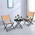 thumbnail image 3 of Costway 3PCS Patio Folding Table Chairs Furniture Set Bistro Garden Steel, 3 of 10