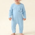 thumbnail image 2 of Ruyang New Born Baby Boy Easter Outfit Knit Ribbed Bunny Rabbit Ear Pocket Romper Jumpsuit Boys One Piece Long Sleeve Cotton Onesie, 2 of 9