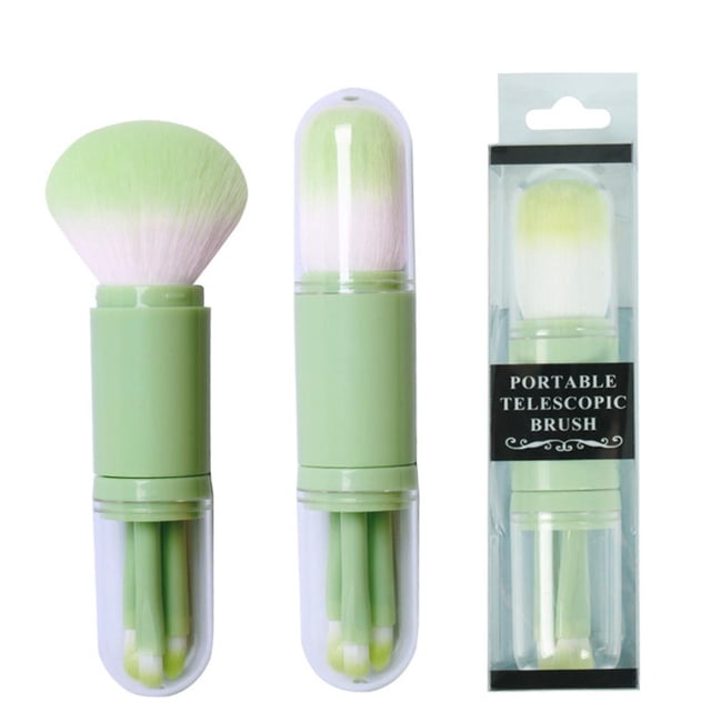 Juego De Brochas De Maquillaje 4 En 1, Juego De Brochas De Viaje Portátiles, Herramienta De Maquillaje Cosmético Facial Cateissary CE007263-02