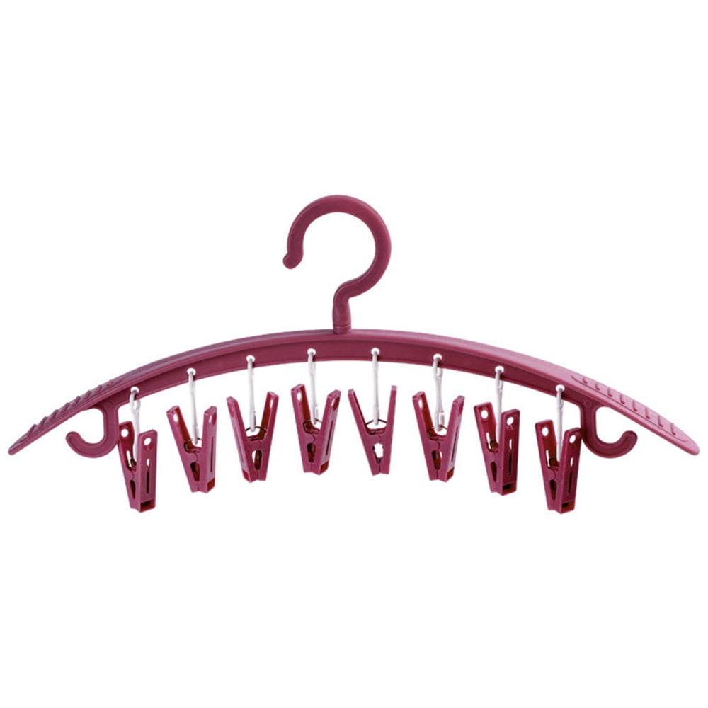 Plastic Clothes Hanger with Clip Antiskid Pants Rack Traceless Coat