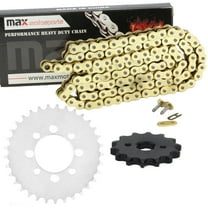 Max MotoSports Gold Drive 420 Chain and Sprockets Kit for Kawasaki KLX110 2002 2003 2004 2005 2006 2007 2008 2009