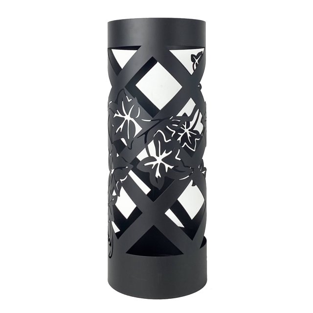 Mango Steam 22" Black Round Ivy Metal Large Umbrella Stand for Entryway & Living Room