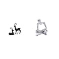thumbnail image 6 of CoudarTitie Black Deer Resin Reindeer Figurine Sculpture Creative Abstract Thinker Statue Tabletop Decoration for Living Room Study Balcony Gift, 6 of 8