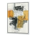 thumbnail image 1 of Composition Abstraite de Jaune et Noir Charmant - Toile Encadrée Contemporaine, 1 of 3