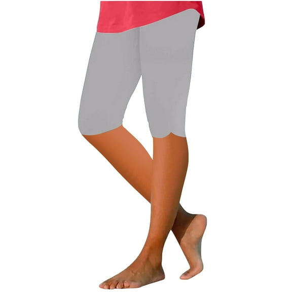 ZyeKqe Plus Size Bottom Shorts for Women High Waisted Knee Length Leggings Summer Lightweight Beach Shorts