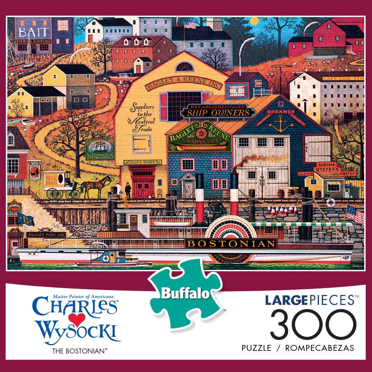 Buffalo Games Large Pieces Charles Wysocki The Bostonian 300 Piece Jigsaw Puzzle