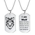 thumbnail image 3 of Guodhu Fashion Wolf Pendant Stainless Steel Necklace I am Wolf Fans Gift Dog Tag Jewelry, 3 of 3