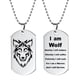 thumbnail image 3 of Collar para mujer, joyería para mujer, collar con colgante de lobo de acero inoxidable para hombre con letras de doble cara, llavero con placa de identificación militar, collar de marca militar., 3 of 3