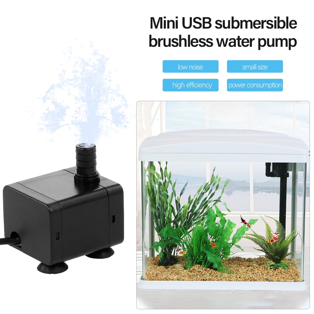 Dominerende trug Slid 5V Ultra-quiet Mini Brushless USB Water Pump with Power Cord Waterproof for  Submersible Fountain Pond Aquarium Fish Tank - Walmart.com