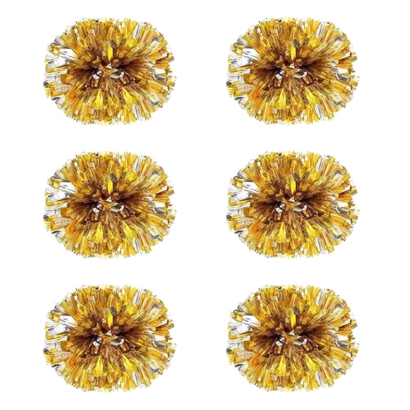 YOUHO Cheerleading Pom Poms with Baton Handle for Team Spirit Sports Dance Cheering Kids Adults(6 packs)