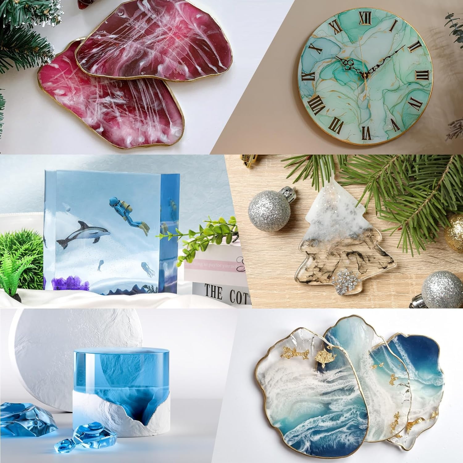 Epoxy Resin Kit 156OZ，Newly Formulated Crystal Clear Epoxy Resin, Strong, Bubble-Free, Anti-Yellowing Art Resin That, Suitable for Casting, DIY, Molds, Jewelry, Easy to Mix 1:1 Ratio