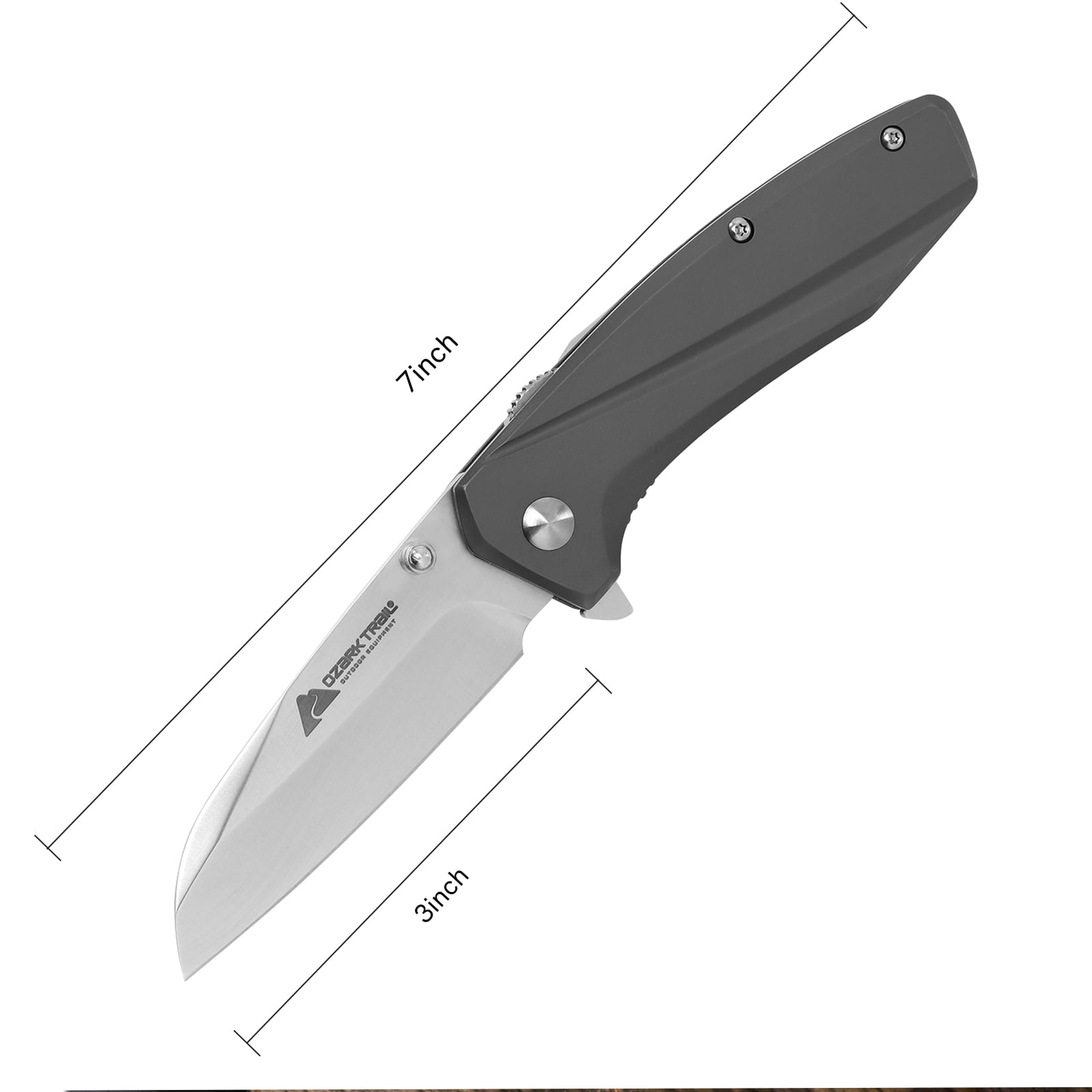 Ozark Trail 4 inch Spring Assited Folding Knife Pocket Knife Black Stainless Steel Blade Material