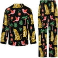 thumbnail image 5 of Top-kevin Pajama Sets for Womens Boots Cactus Hearts Arrows Hats Loose Button Down Long Sleeve Shirts And Pants Set, 5 of 12