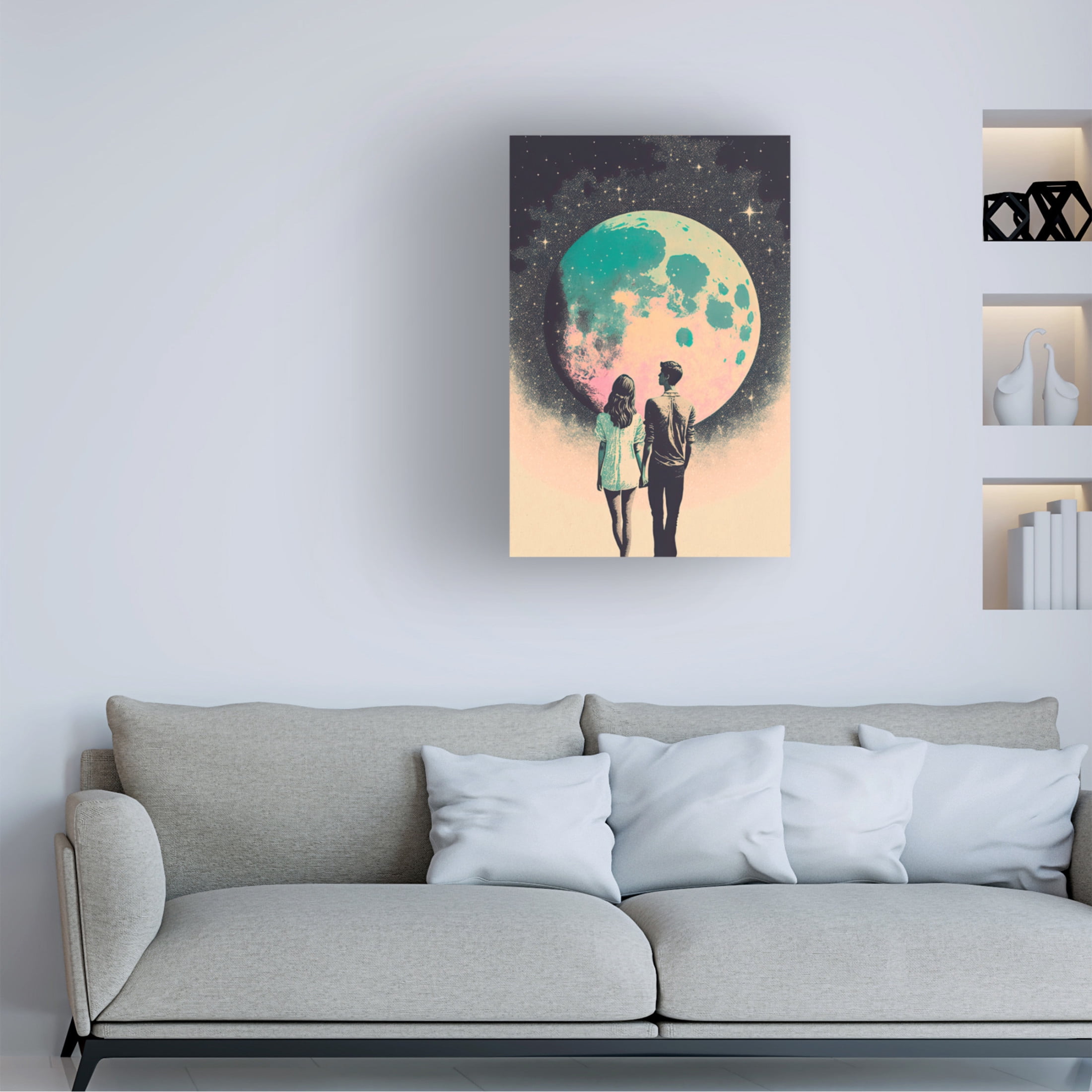 Canvas Wall Art - Treechild 'To The Moon And Back' Wall Art for Living Room, Bedroom, or Office D?cor by Trademark Fine Art - 22 x 32 Inches