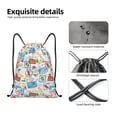 thumbnail image 3 of Yiaed Summer Stamp Print Drawstring Bags Drawstring Backpack Bulk String Back Pack Gym Sport Bag-Small, 3 of 5