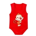 thumbnail image 2 of Zwiiyzr Baby Boy Girl Onesie Sleeveless Button Rompers Infant Cotton Comfy Summer Jumpsuit Red, 2 of 3