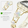 thumbnail image 4 of PINSAI Compatible with Gold Apple Watch Bands 40mm for Women, Jewelry Diamond Rhinestone Stainless Steel Metal Wristband Strap with Bling PC Protective Case for iWatch Series, 4 of 10