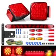 thumbnail image 1 of LED Trailer Light Kit, Submersible Boat Trailer Lights w/Wire Harness Kit, Square Stop Turn Tail Red/Amber Side Marker light Thir, 1 of 8