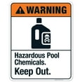 thumbnail image 1 of Hazardous Pool Chemicals Keep Out Sign, ANSI Warning Sign,, 1 of 1