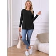 thumbnail image 4 of DARING DIVA Women's Crewneck Ribbed Knit Pullover Long Sleeve Sweater S Black, 4 of 7
