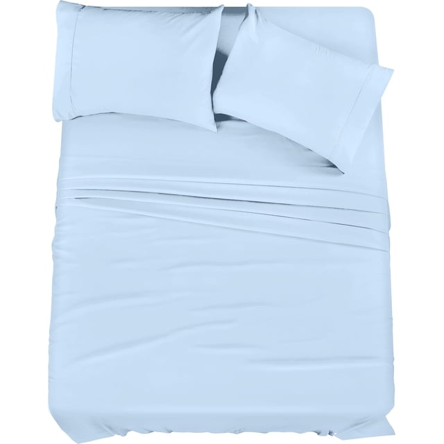King Bed Sheet Set Piece Bedding Soft Brushed Microfiber Fabric Shrinkage & Fade Easy Care ()