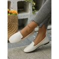 thumbnail image 4 of Women's Spring/Autumn New Arrival Square Toed Black Cloth Flat Loafers, Slip-On, Comfortable And Versatile, 4 of 4