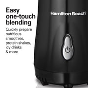 Hamilton Beach Personal Blender for Smoothies with Travel Lid, 14 oz, Black
