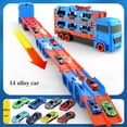 thumbnail image 1 of Camión transportador de coches grande, pista plegable, vehículo de carreras, juegos competitivos para niños, almacenamiento, coche de aleación, juguete para niños, regalo novedoso, 1 of 3