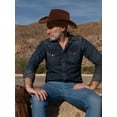 thumbnail image 3 of Spencer Western Cowboy Hat for Men Women Wide Brim Fedora Hat with Buckle Belt Fashion Vintage Jazz Cap, Black, 3 of 10