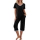 thumbnail image 1 of SAYOO - Conjunto de pijama para mujer, camiseta de manga corta con cuello en V y pantalones capri, trajes de dormir SAYOO Moda, 1 of 6