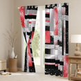 thumbnail image 3 of Manfei Geometric Rectangle Boy Girl Black Out Curtains,Bling Glitter Curtains Pack of 2 (42x63 Each),Vintage Aesthetic Bedroom Curtains,Lightweight Room Decor, 3 of 6